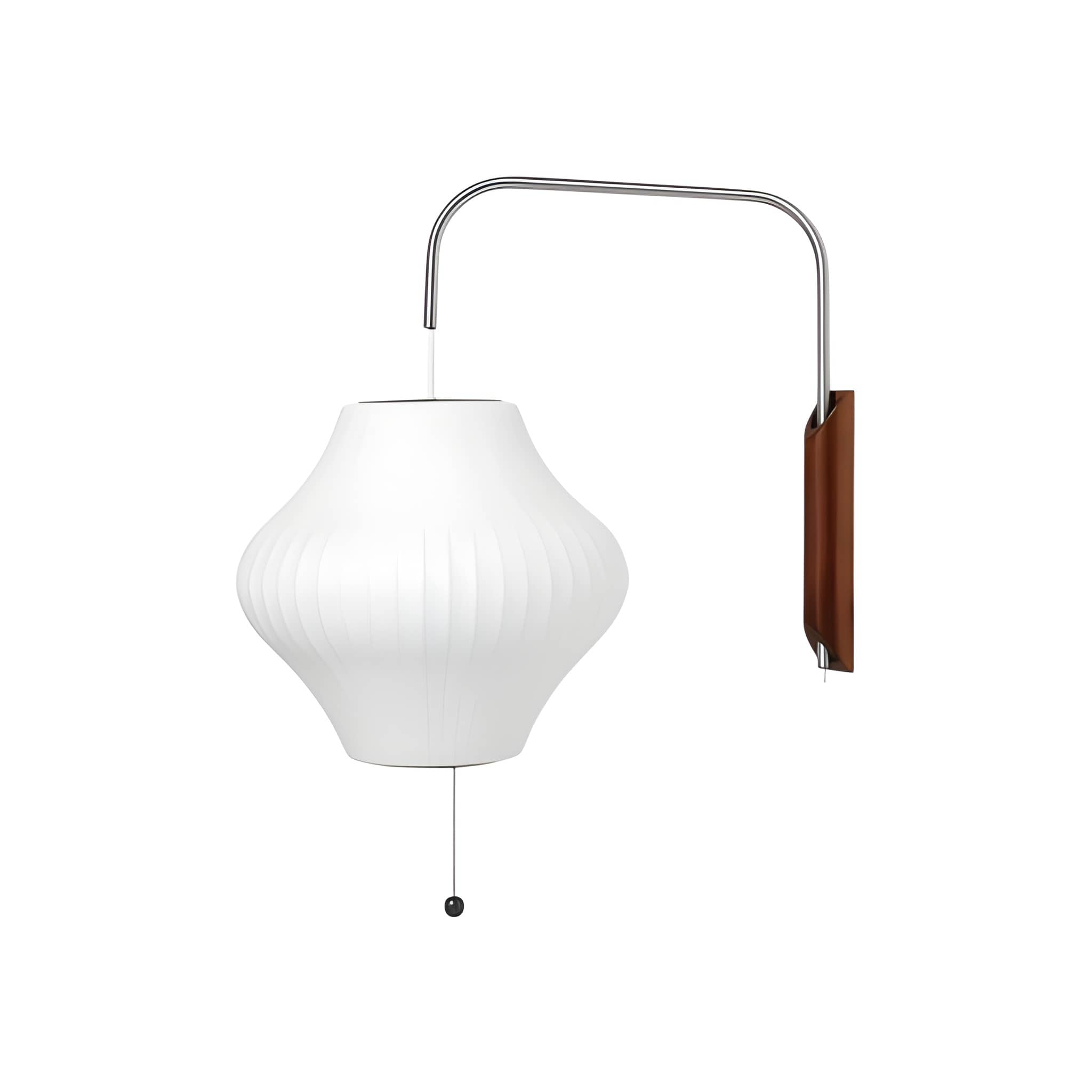 Mid-Century Modern Plug-In Wall Sconce - Adjustable Swivel Ball Light with Walnut Accent & Cord