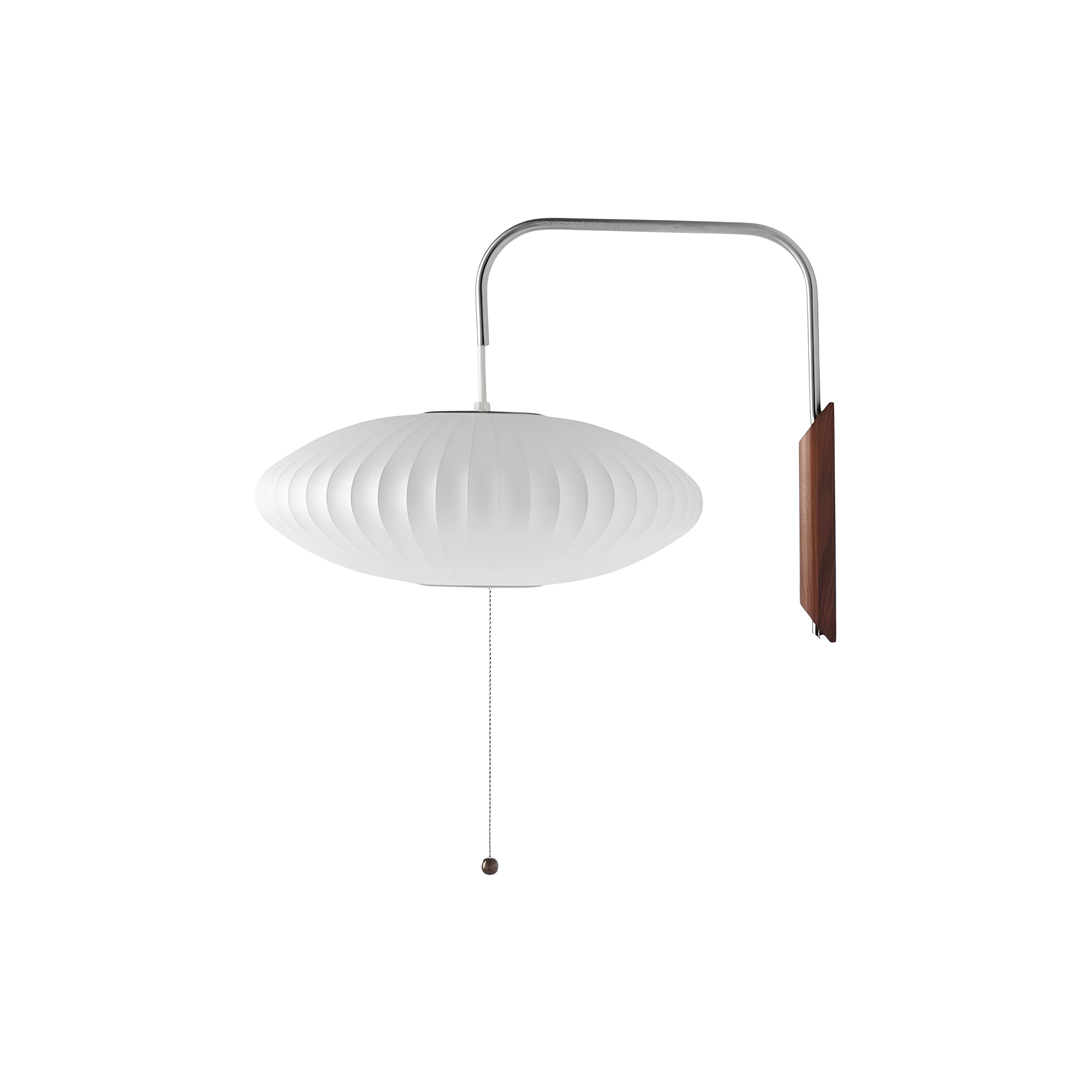 Mid-Century Modern Plug-In Wall Sconce - Adjustable Swivel Ball Light with Walnut Accent & Cord