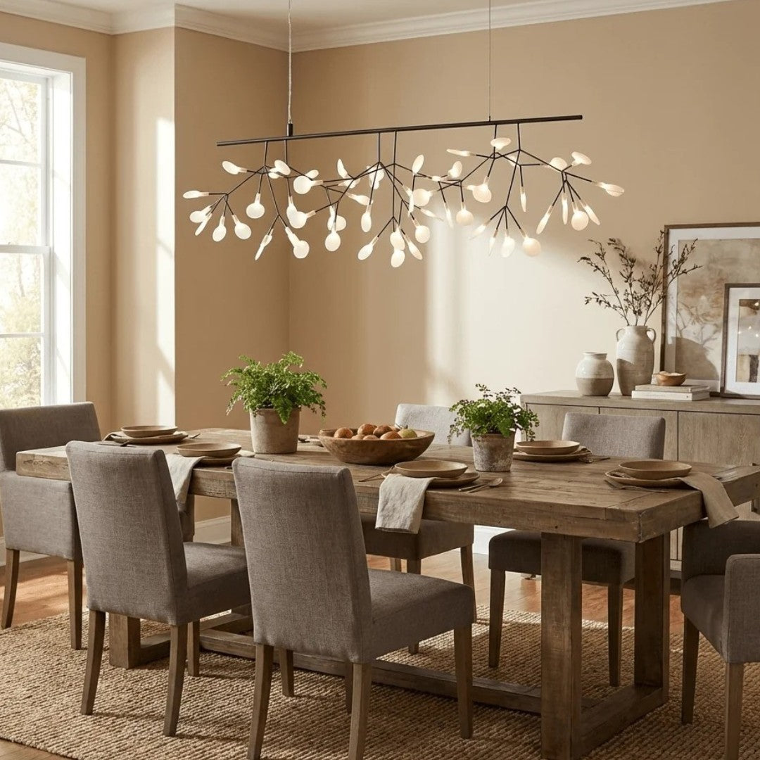 Branch Firefly LED Chandelier - Modern Acrylic Leaf Sputnik