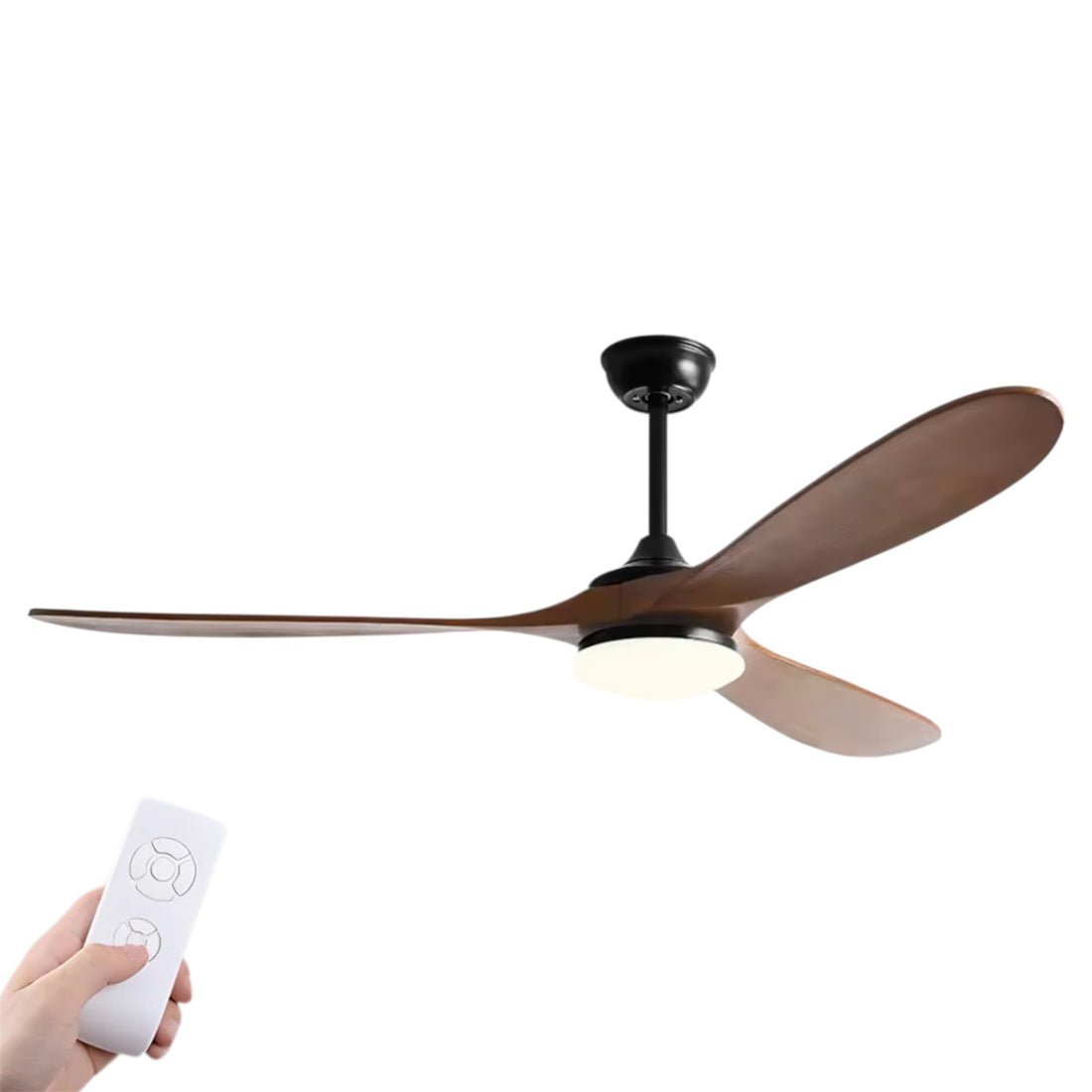 Ceiling Fan with Light, 3 Wood Blades, Remote Control, DC Motor, 42"/52"/60