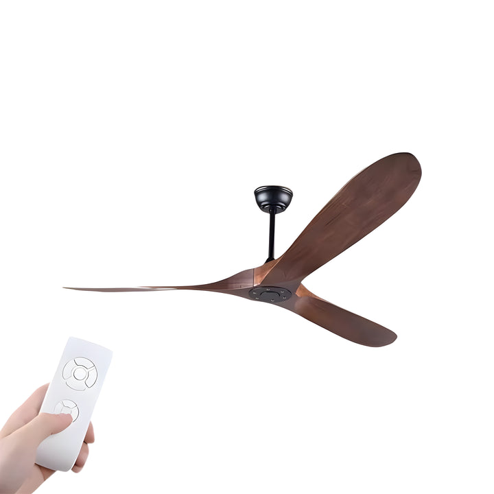 Solid Wood Ceiling Fan with Remote Control Included – 107 cm / 132 cm / 152 cm – Quiet DC Moto