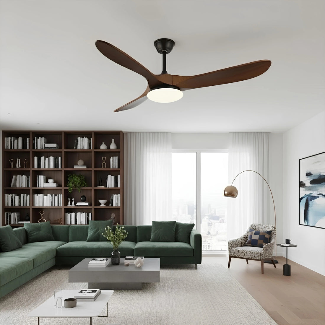 Maverick Ceiling Fan with Light, Remote Control, DC Motor, 36"/42"/52"/60"