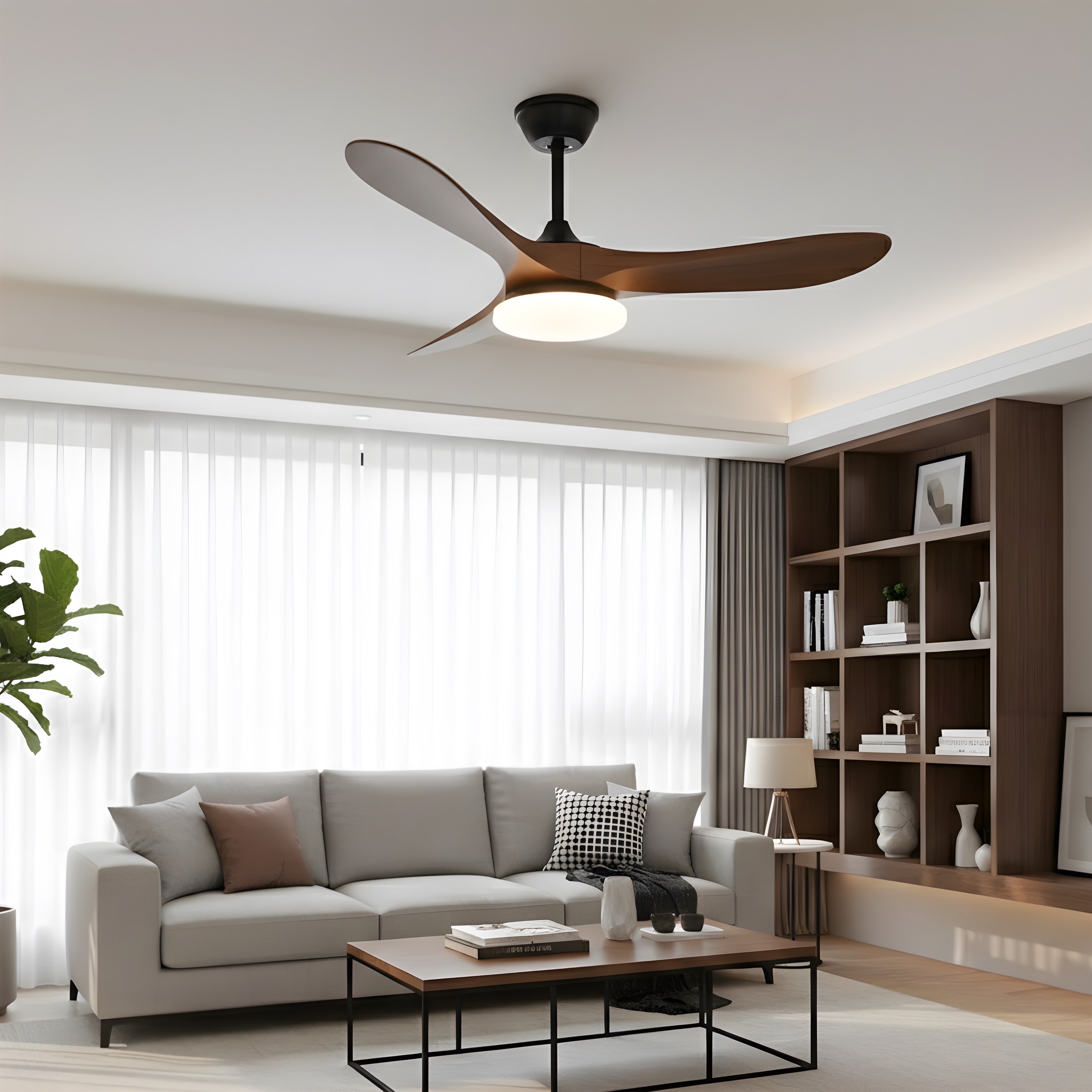 Maverick Ceiling Fan with Light, Remote Control, DC Motor, 36"/42"/52"/60"