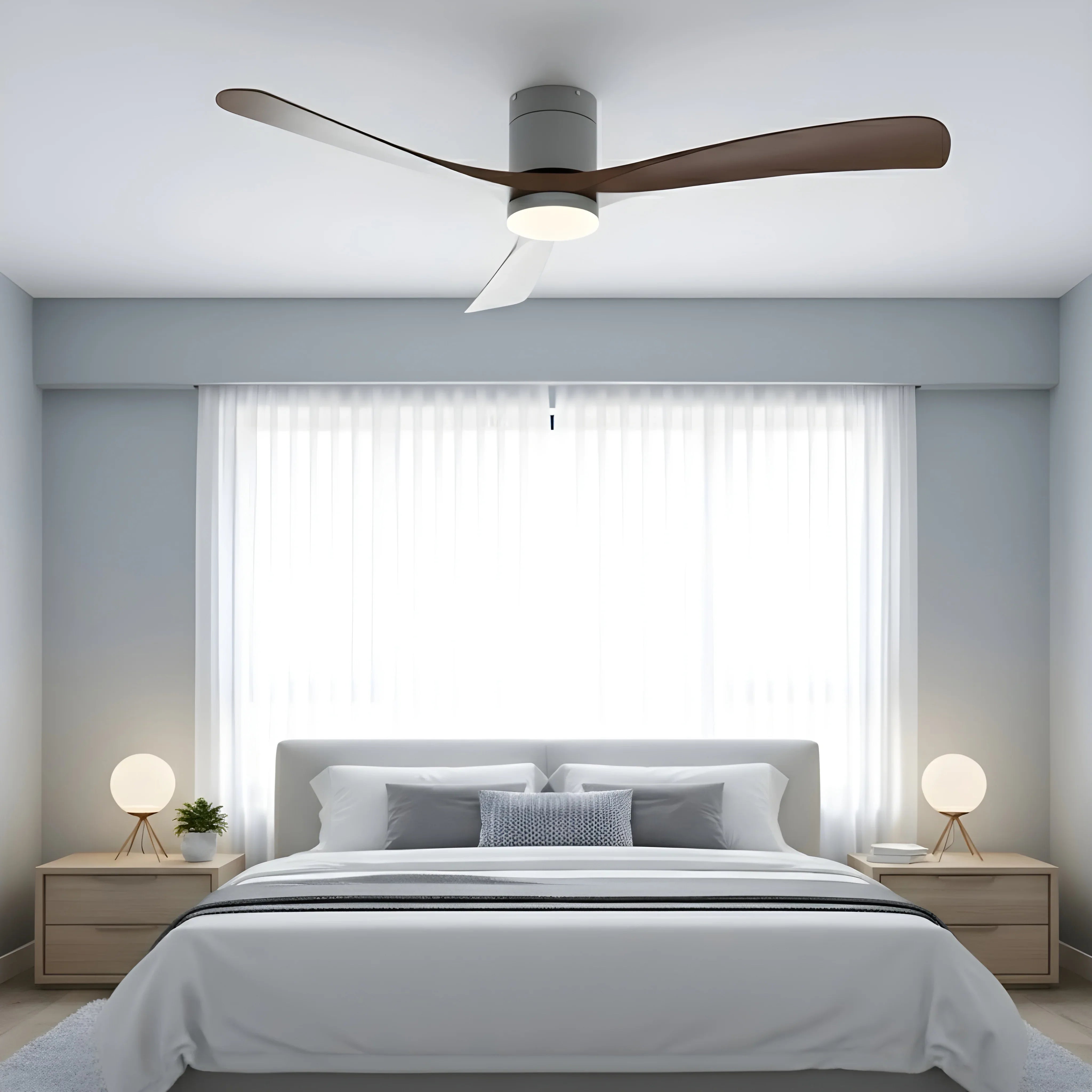 Ceiling Fan with LED Light, Remote Control, DC Motor, 38"/46"/56"