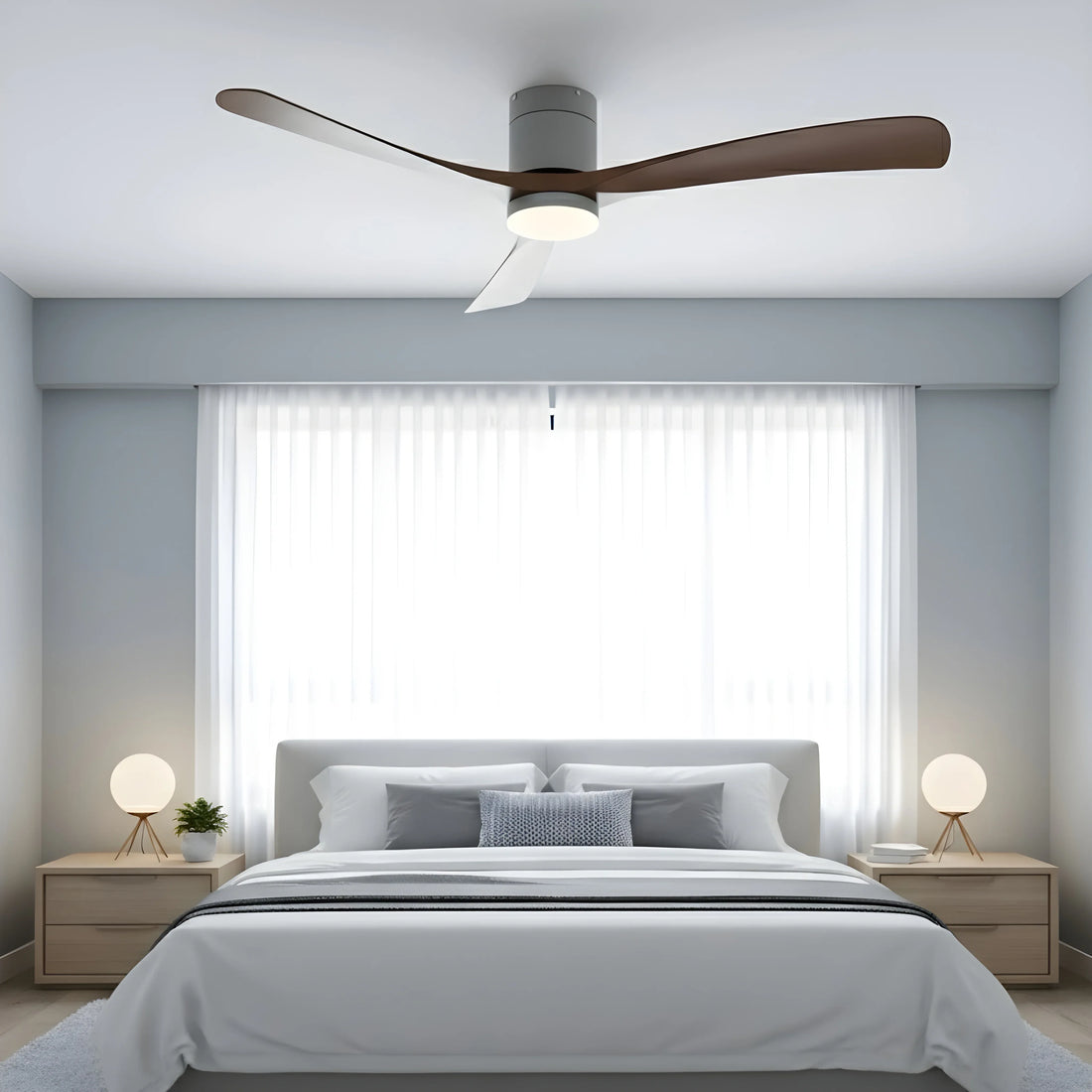 Ceiling Fan with LED Light, Remote Control, DC Motor, 38"/46"/56"