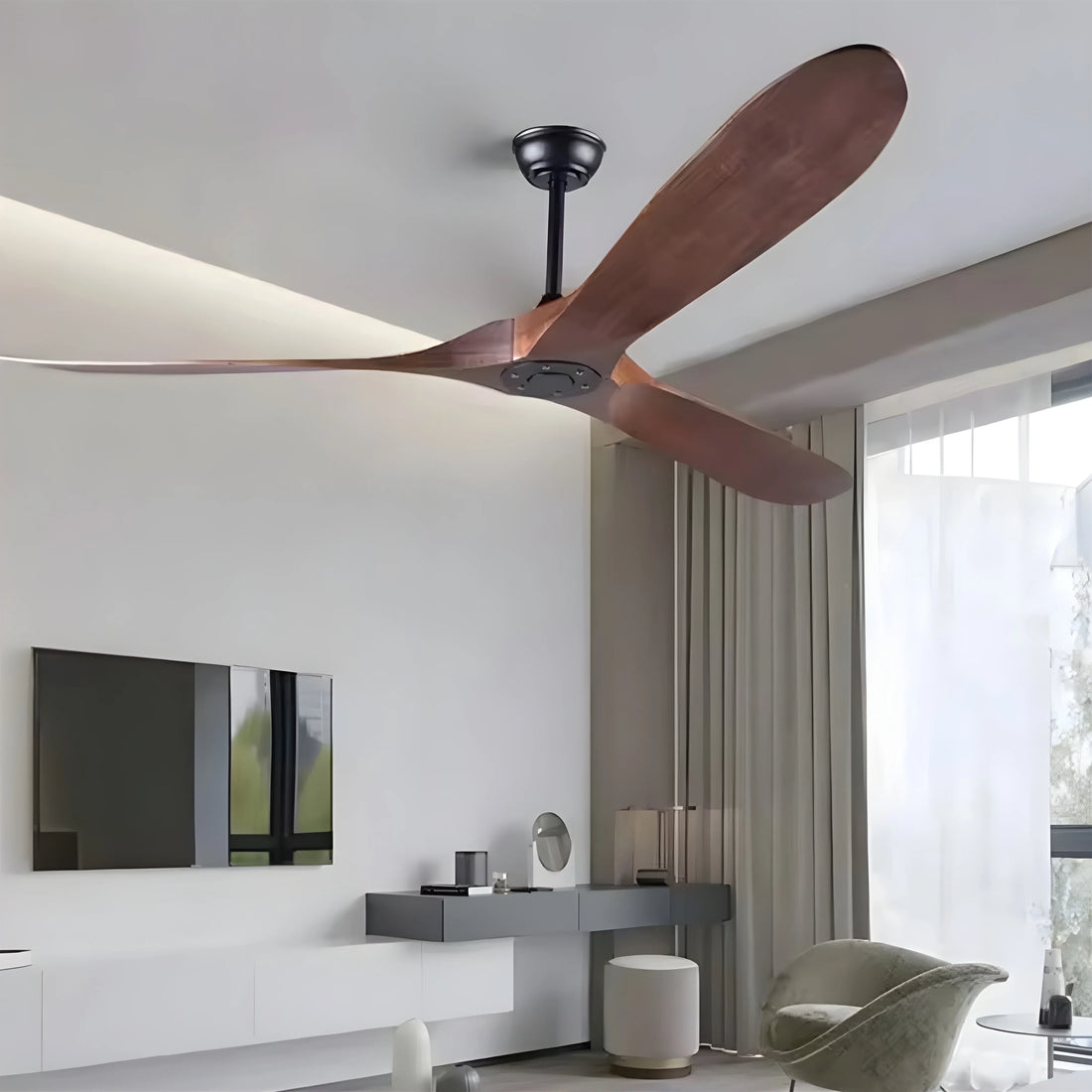 Solid Wood Ceiling Fan, Remote Control Included, DC Motor, 42"/52"/60"