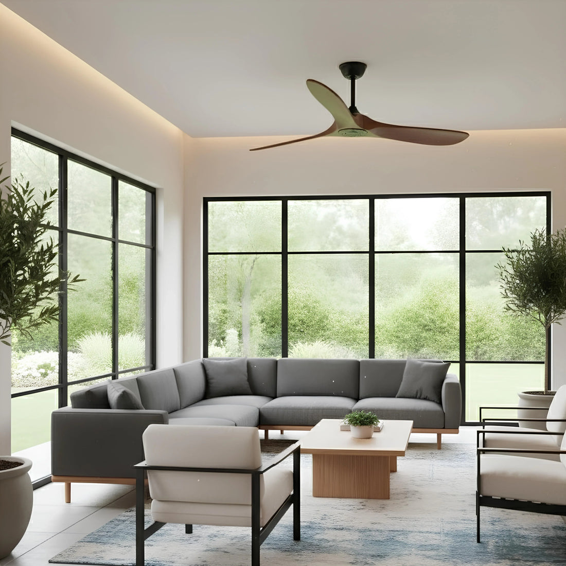 Solid Wood Ceiling Fan, Remote Control Included, DC Motor, 42"/52"/60"