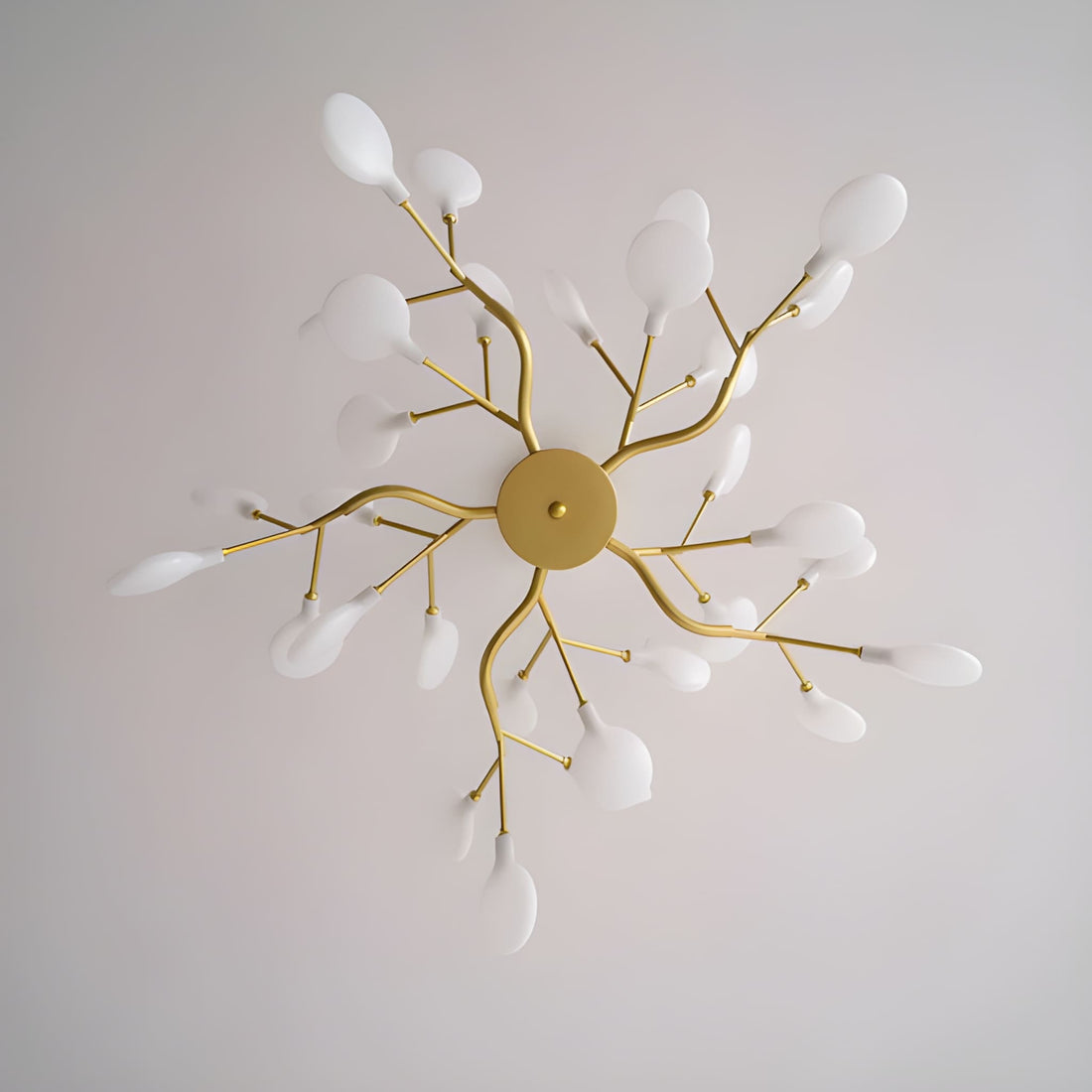 Glass Leaf Modern Sputnik Chandelier - Mid-Century Starburst LED Chandelier