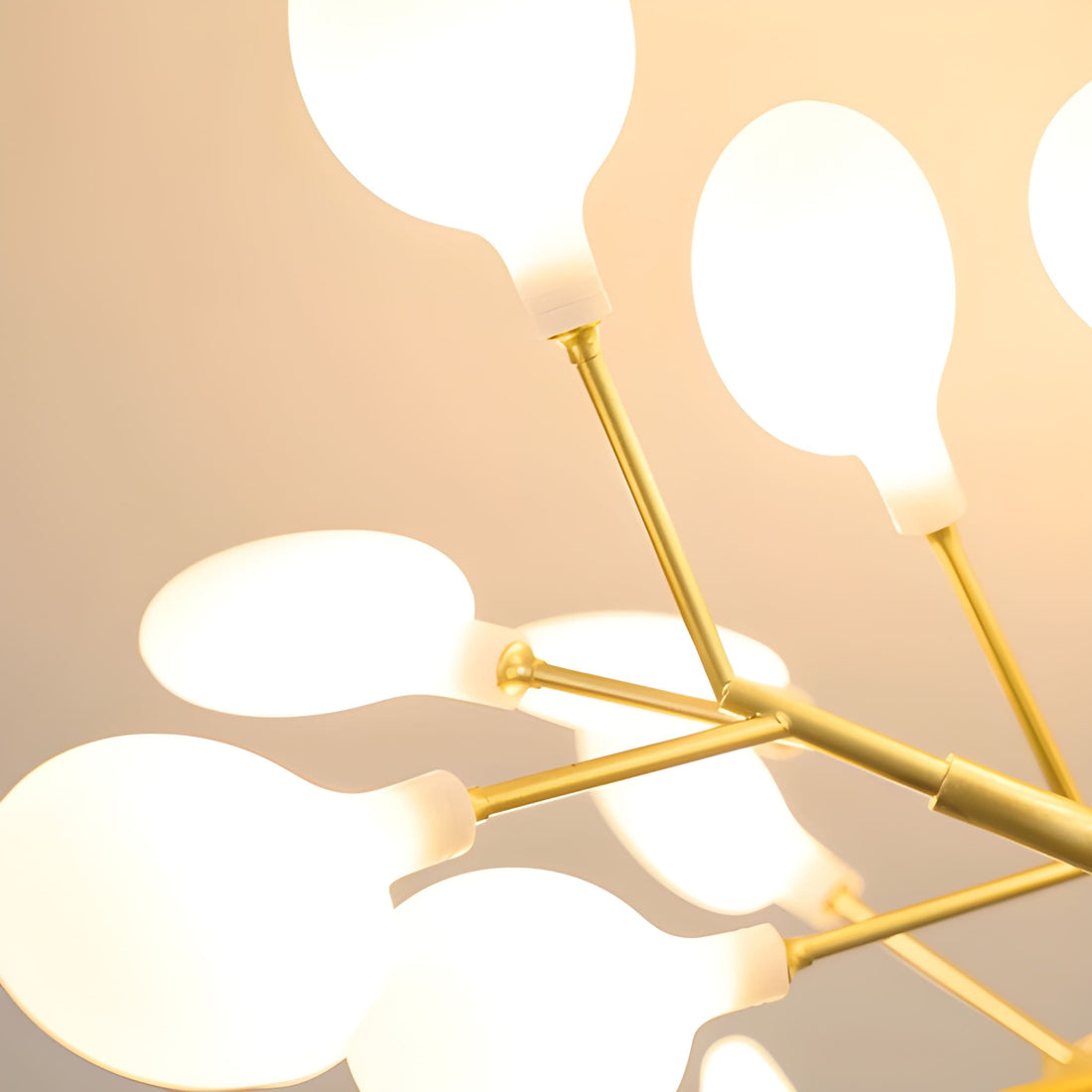 Glass Leaf Modern Sputnik Chandelier - Mid-Century Starburst LED Chandelier