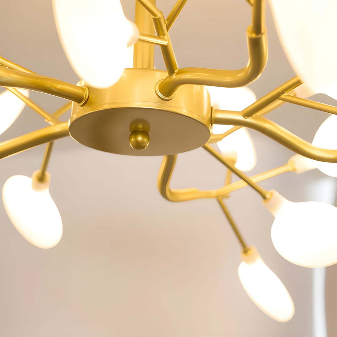 Glass Leaf Modern Sputnik Chandelier - Mid-Century Starburst LED Chandelier