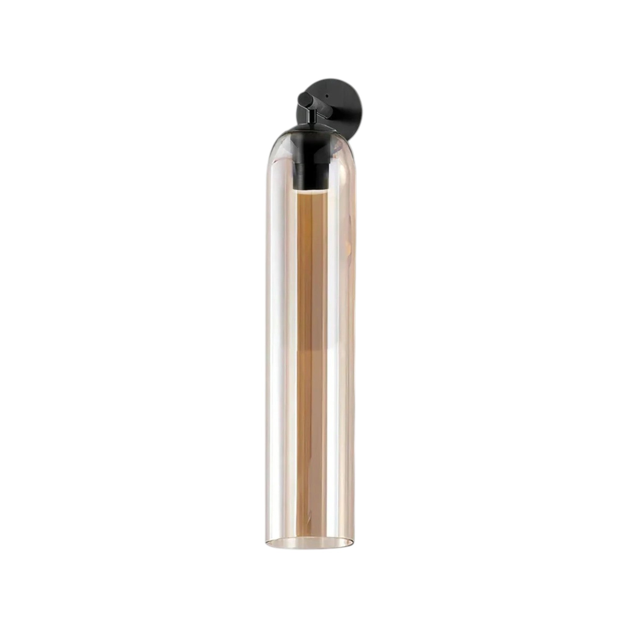 Art Glass Cylinder Wall Sconce with Light - Modern Mouthblown Glass