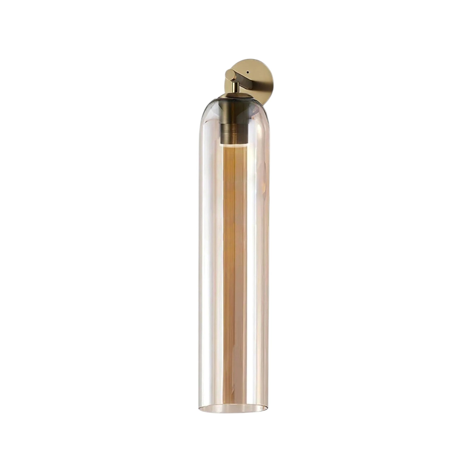Art Glass Cylinder Wall Sconce with Light - Modern Mouthblown Glass