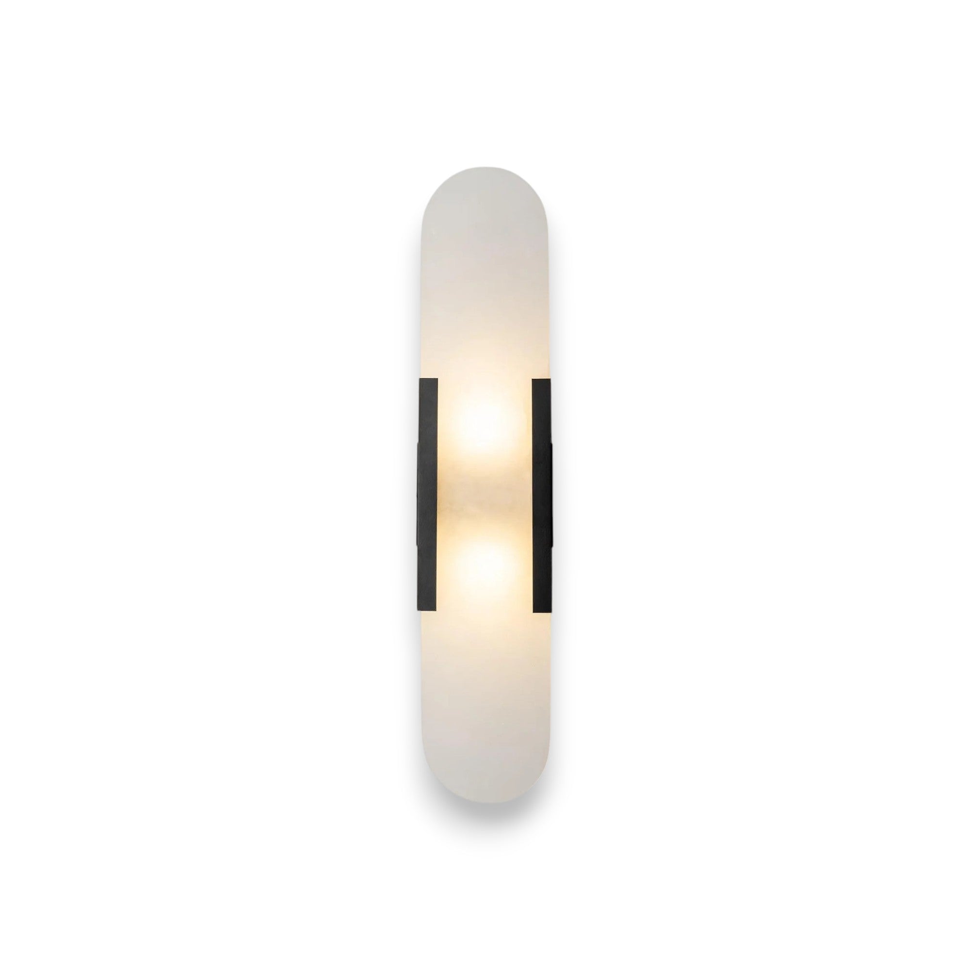 Natural Alabaster Wall Sconce with Light - Modern Brass Indoor Wall Light Fixture