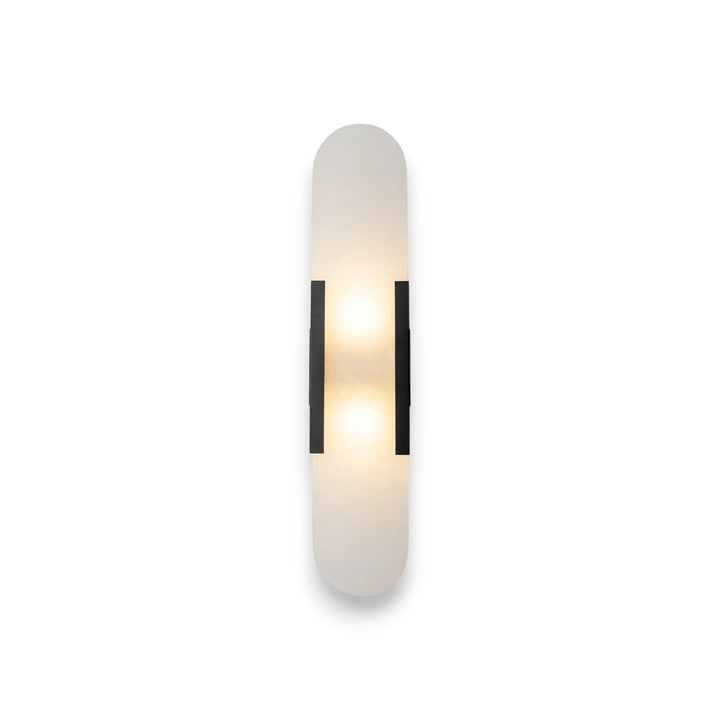 Natural Alabaster Wall Sconce with Light - Modern Brass Indoor Wall Light Fixture