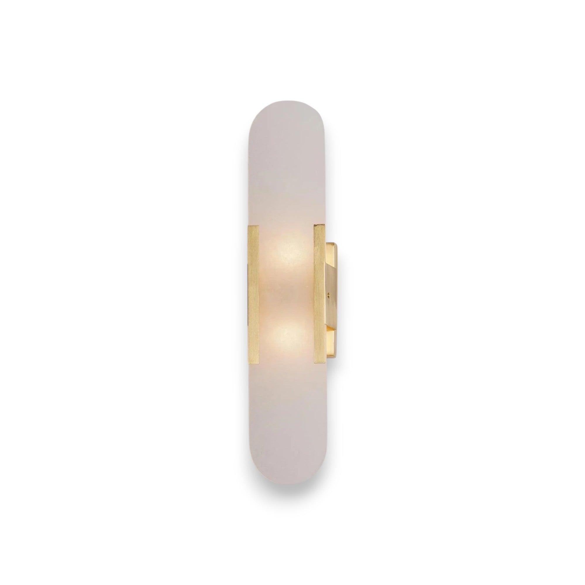 Natural Alabaster Wall Sconce with Light - Modern Brass Indoor Wall Light Fixture