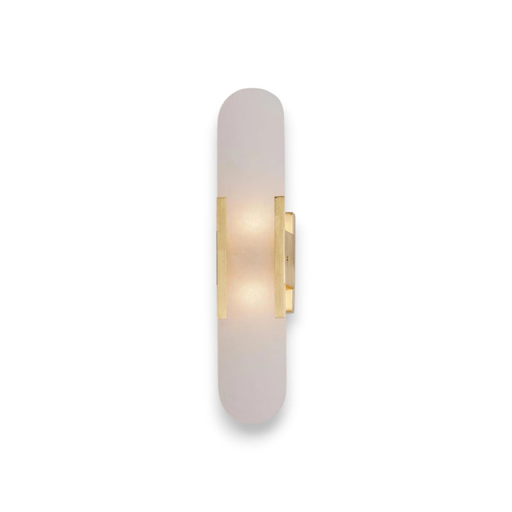 Natural Alabaster Wall Sconce with Light - Modern Brass Indoor Wall Light Fixture