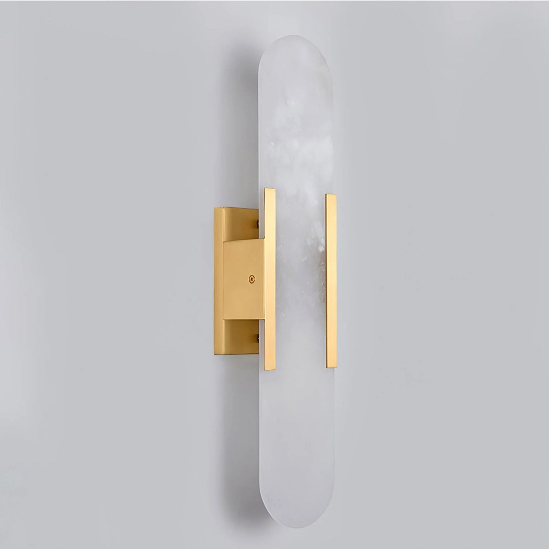 Natural Alabaster Wall Sconce with Light - Modern Brass Indoor Wall Light Fixture