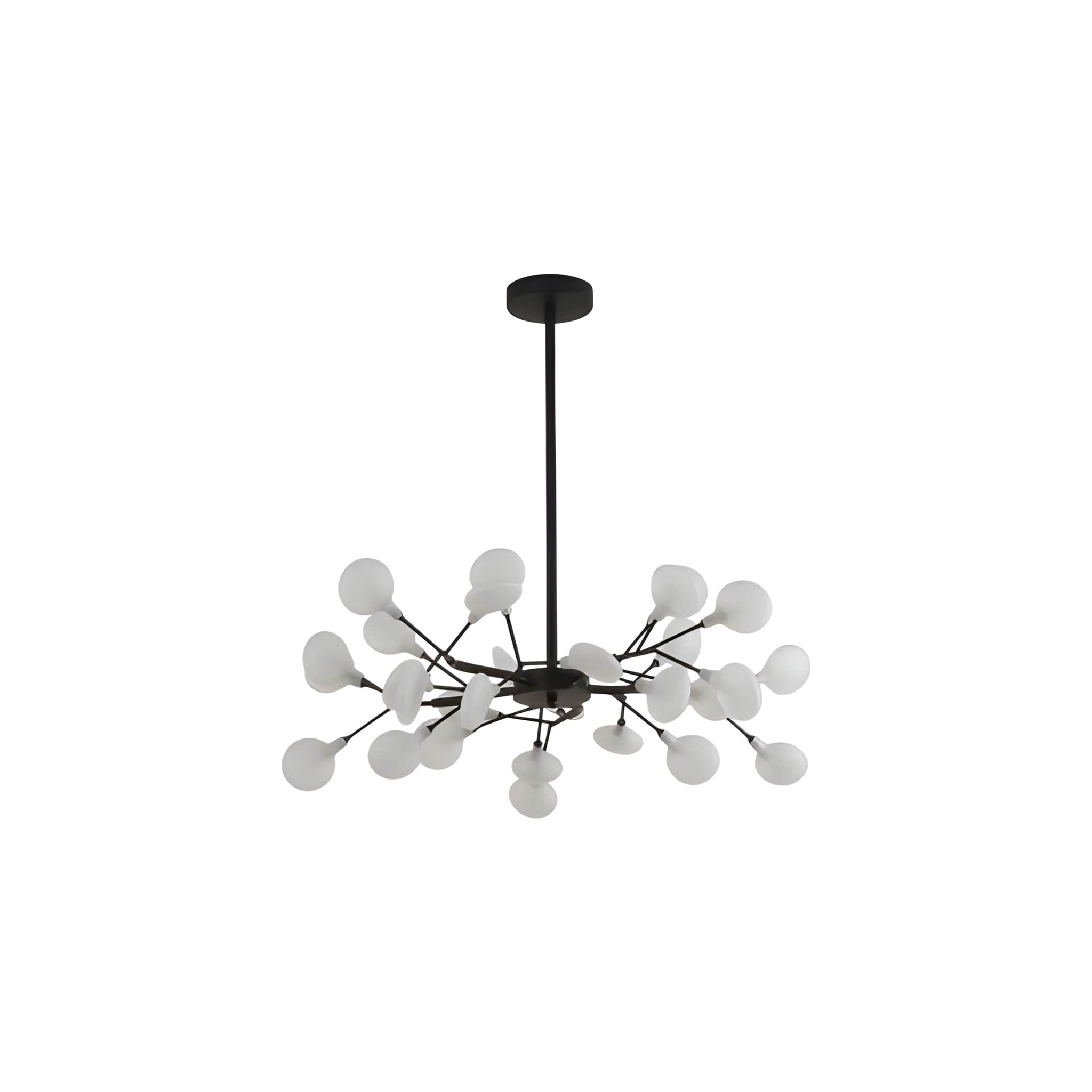 Glass Leaf Modern Sputnik Chandelier - Mid-Century Starburst LED Chandelier