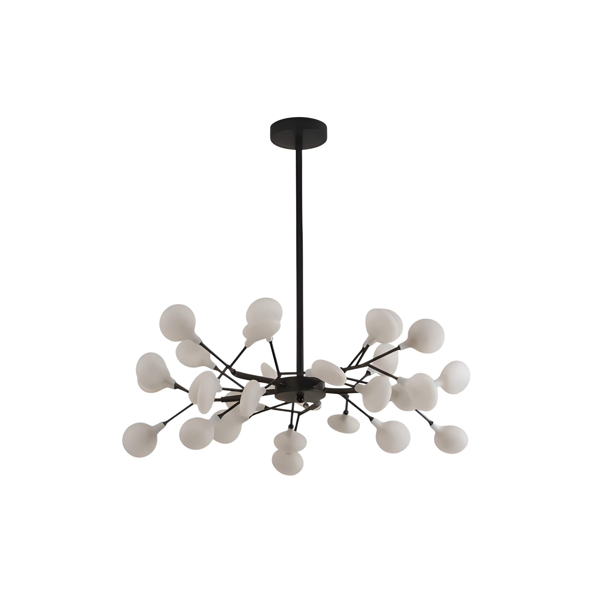 Glass Leaf Modern Sputnik Chandelier - Mid-Century Starburst LED Chandelier