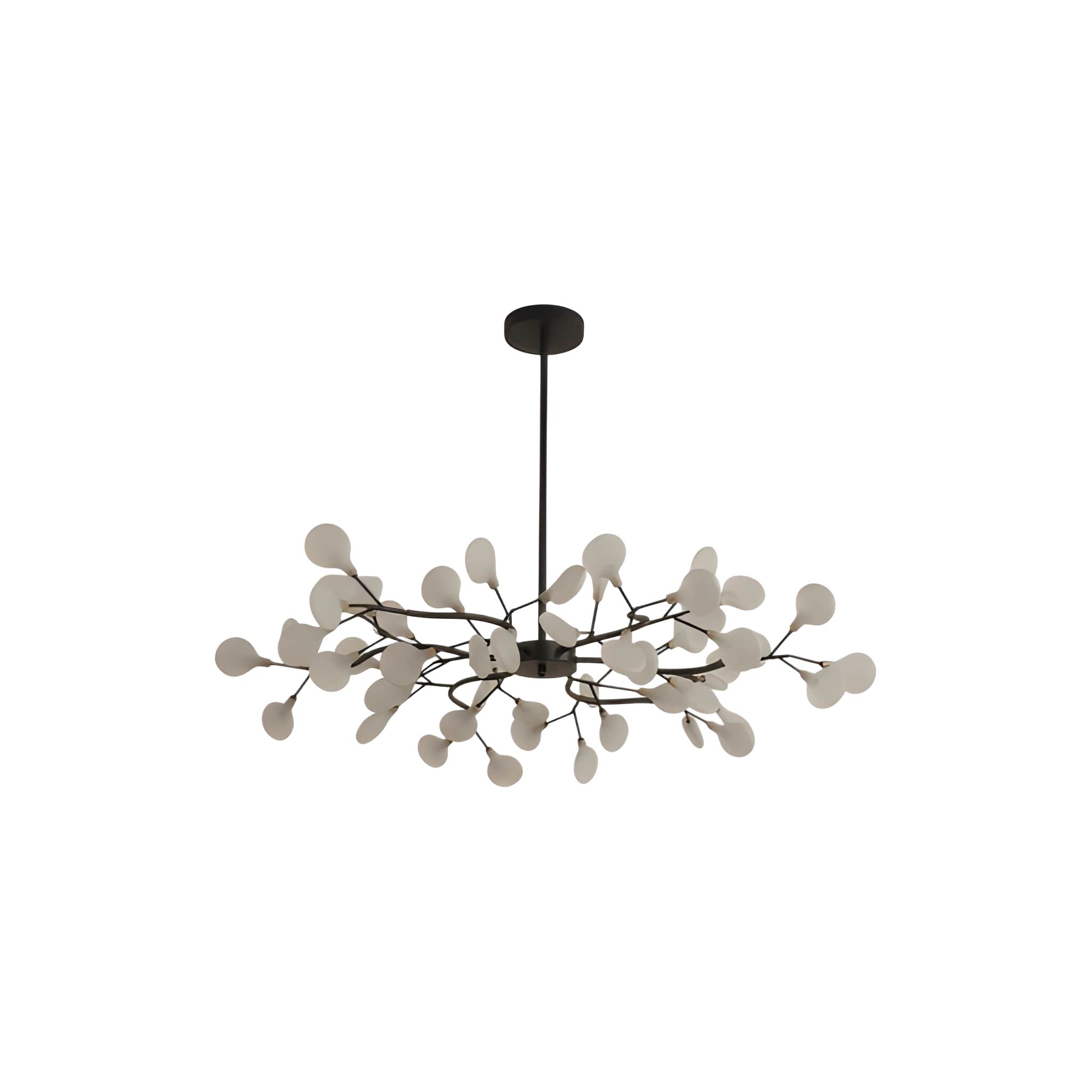 Glass Leaf Modern Sputnik Chandelier - Mid-Century Starburst LED Chandelier
