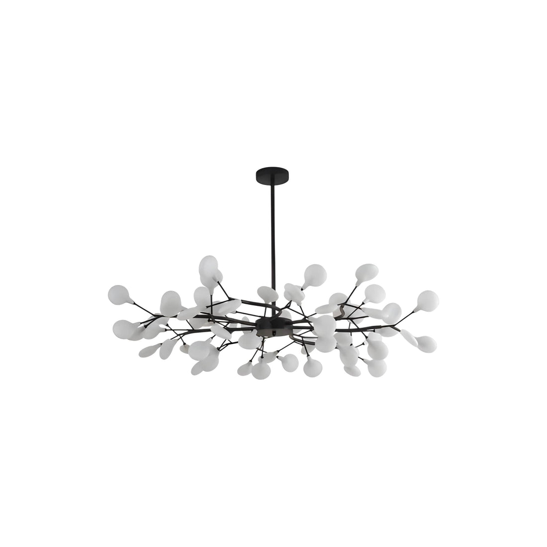 Glass Leaf Modern Sputnik Chandelier - Mid-Century Starburst LED Chandelier