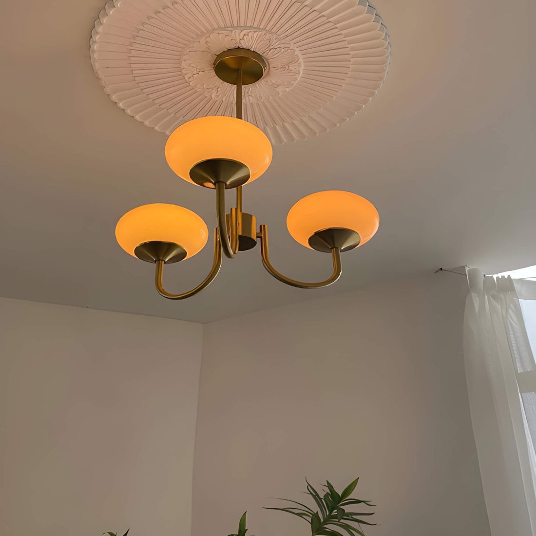 Marshmallow Glass Globe Chandelier - Modern Mid-Century Ceiling Light Fixture
