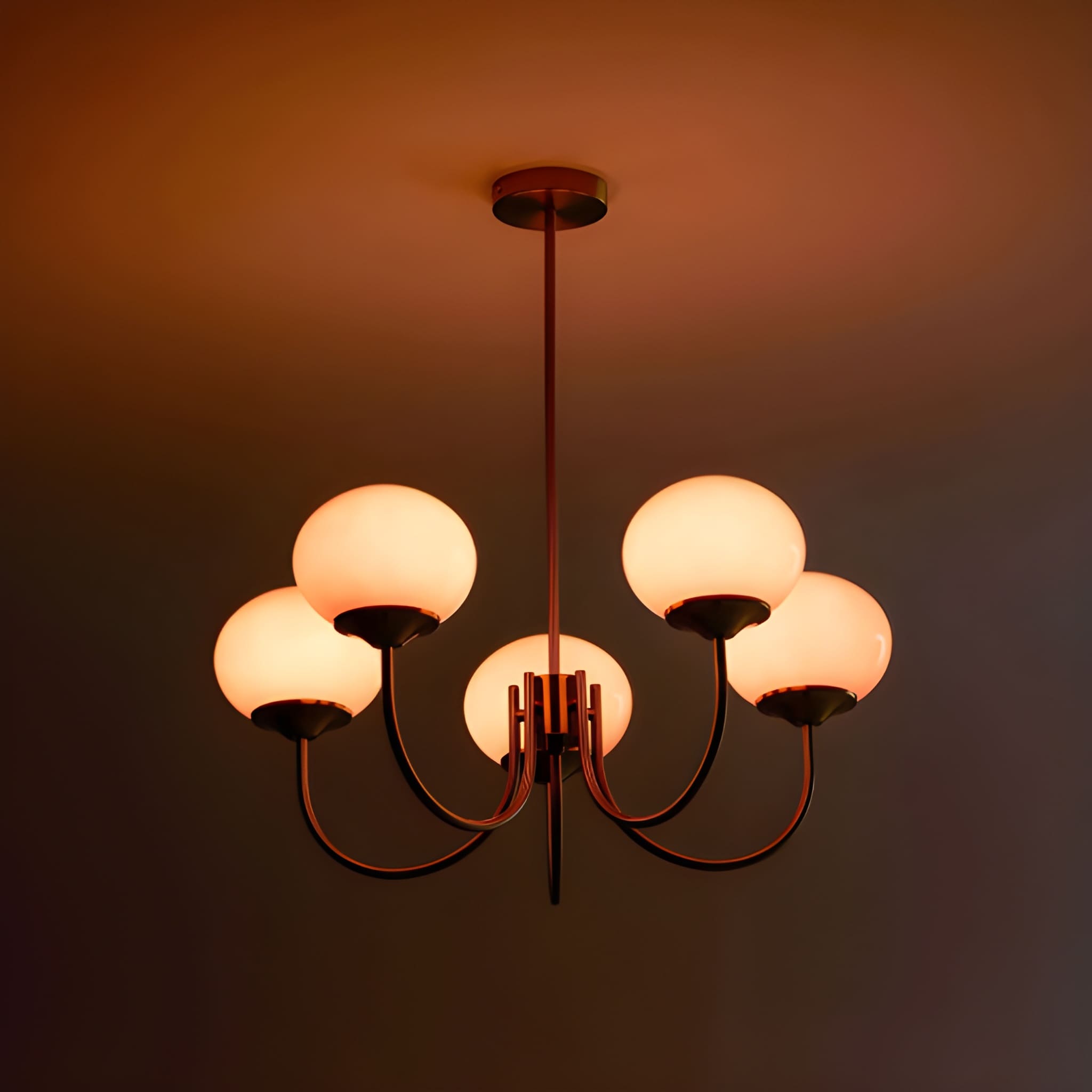 Marshmallow Glass Globe Chandelier - Modern Mid-Century Ceiling Light Fixture