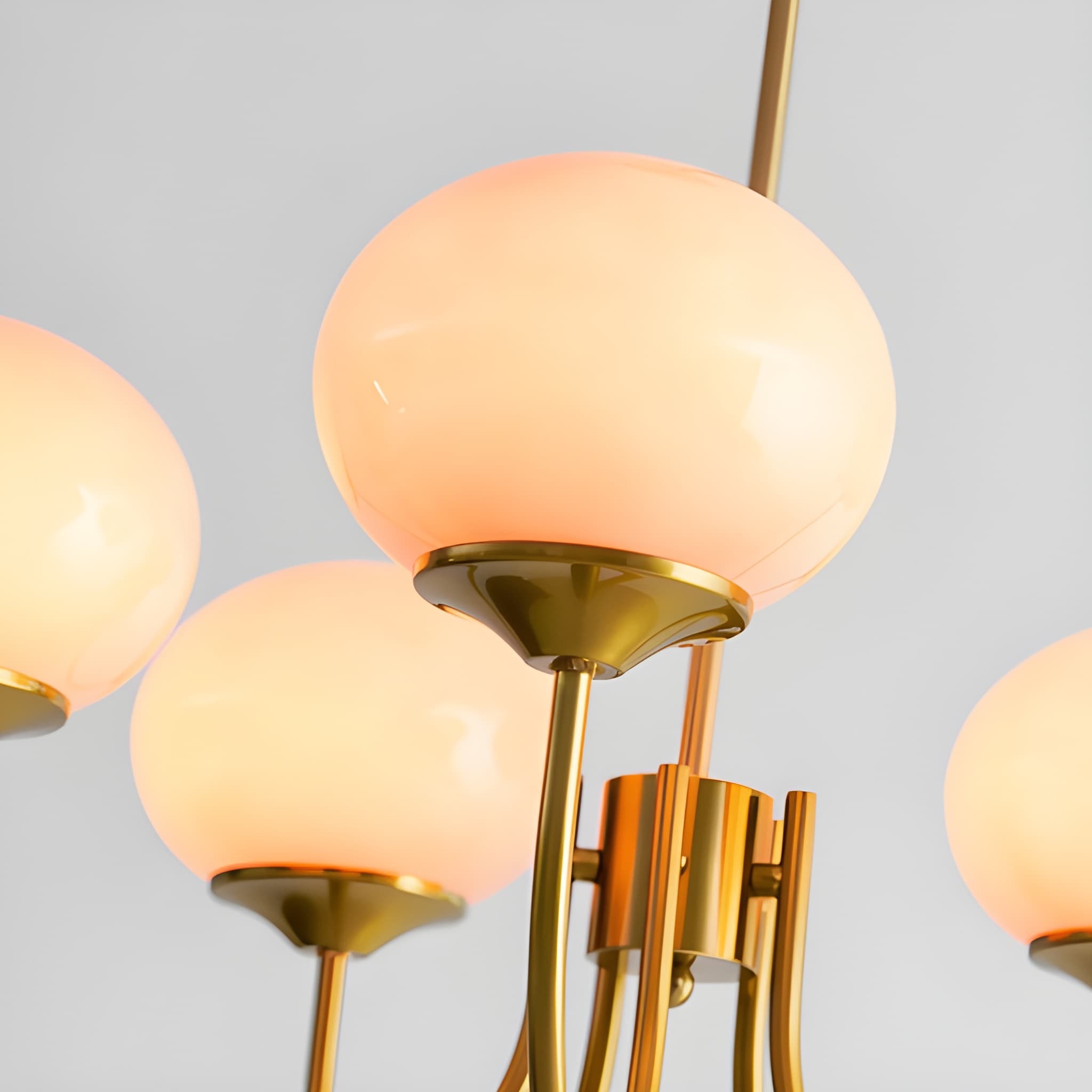 Marshmallow Glass Globe Chandelier - Modern Mid-Century Ceiling Light Fixture