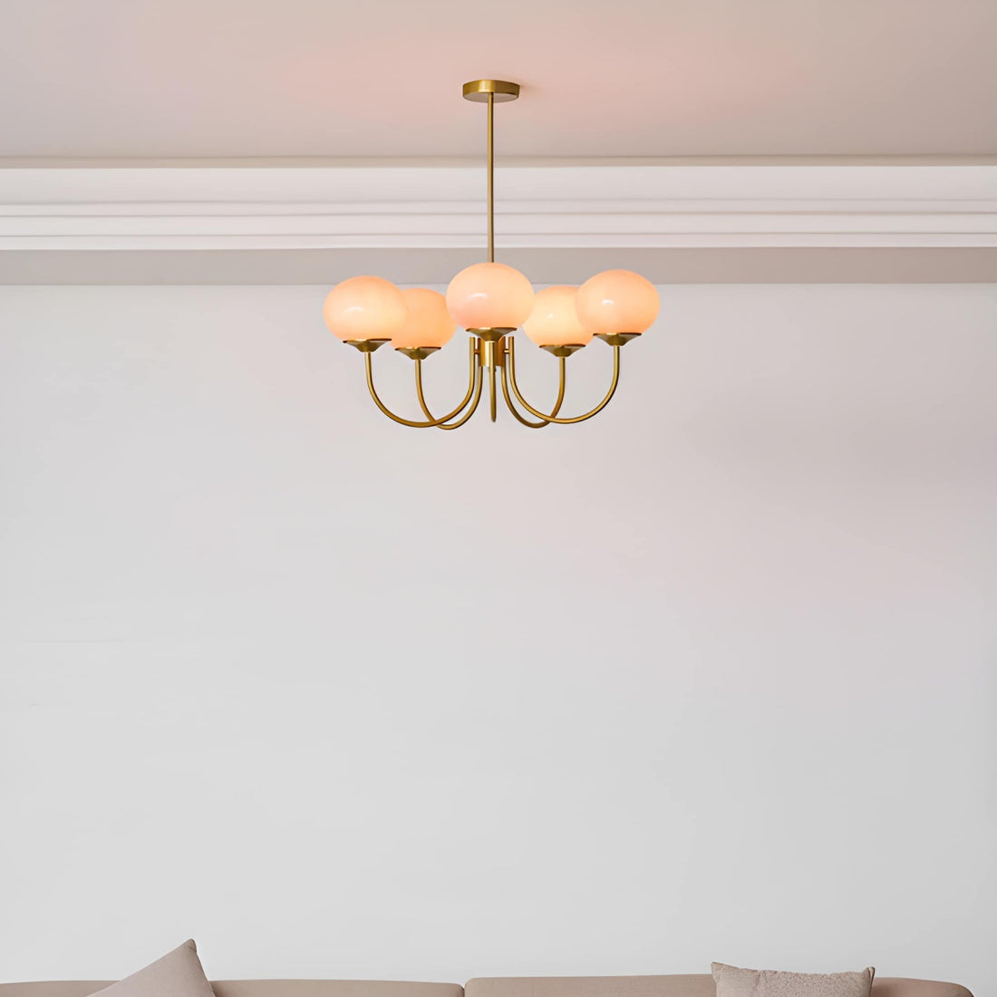 Marshmallow Glass Globe Chandelier - Modern Mid-Century Ceiling Light Fixture