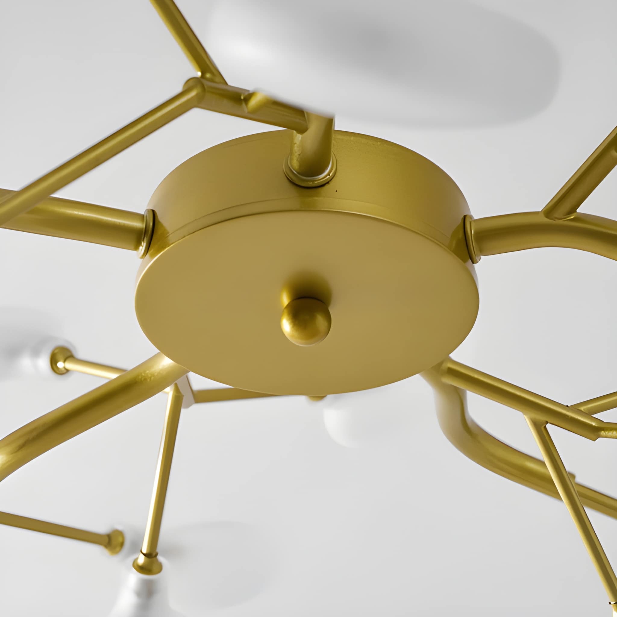 Glass Leaf Modern Sputnik Chandelier - Mid-Century Starburst LED Chandelier