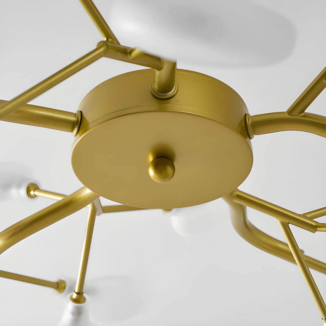 Glass Leaf Modern Sputnik Chandelier - Mid-Century Starburst LED Chandelier