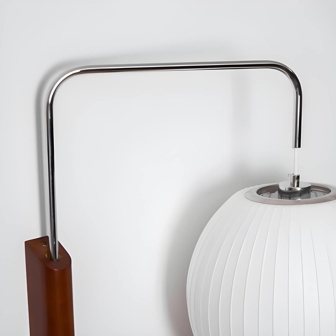 Mid-Century Modern Plug-In Wall Sconce - Adjustable Swivel Ball Light with Walnut Accent & Cord