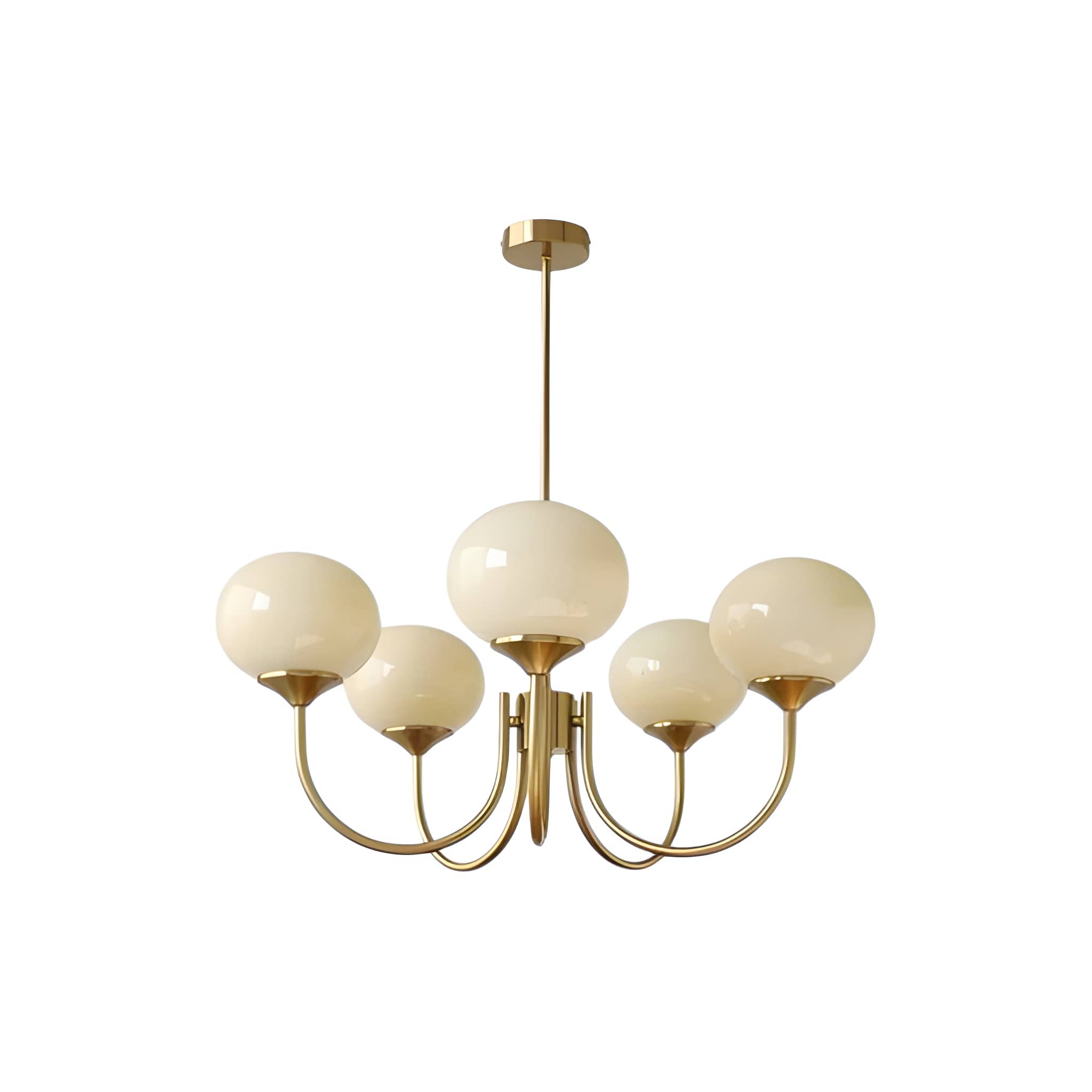 Marshmallow Glass Globe Chandelier - Modern Mid-Century Ceiling Light Fixture