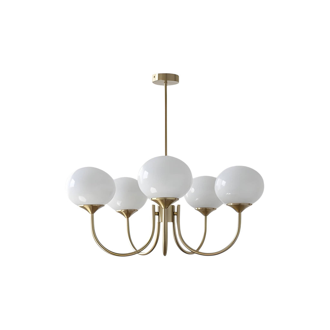 Marshmallow Glass Globe Chandelier - Modern Mid-Century Ceiling Light Fixture