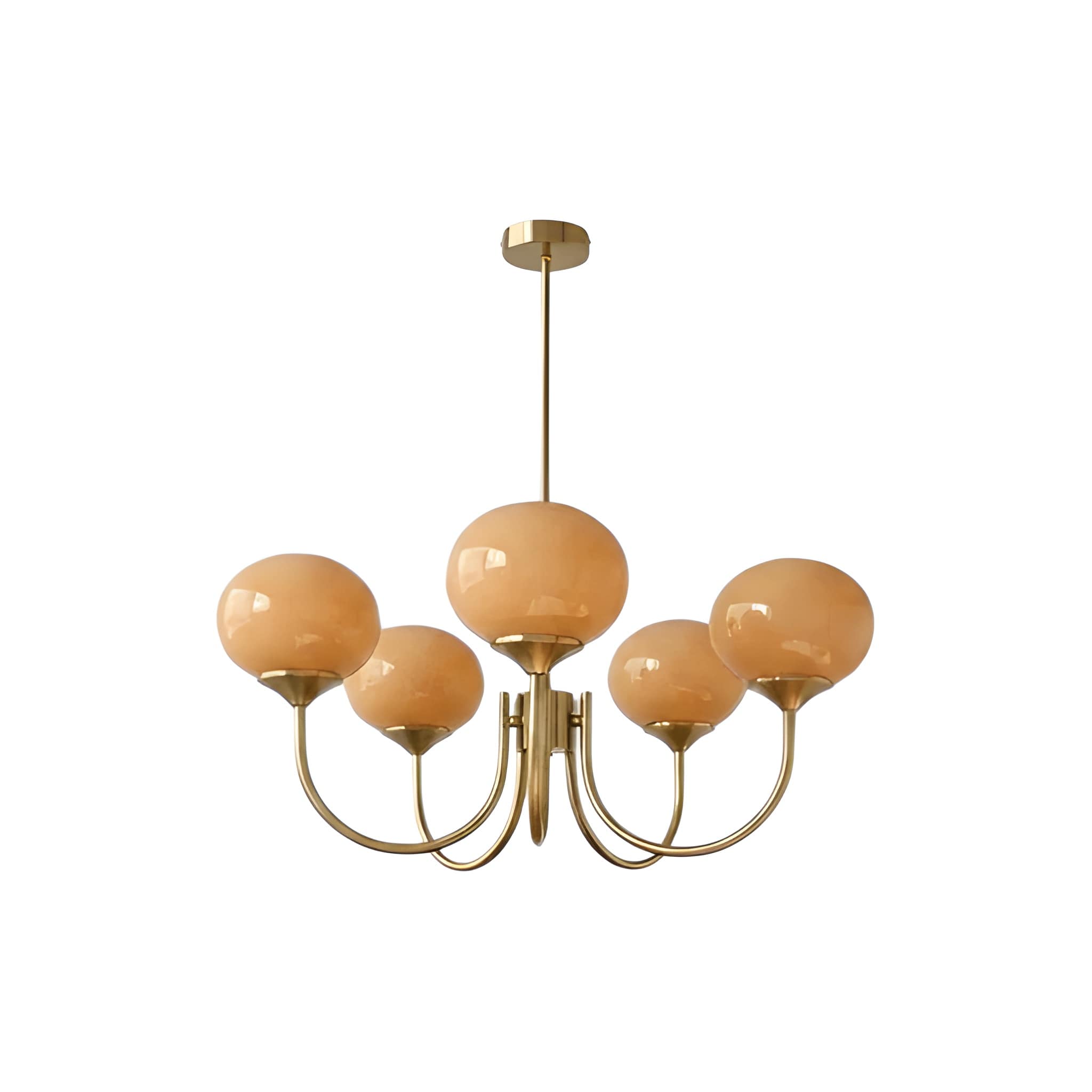 Marshmallow Glass Globe Chandelier - Modern Mid-Century Ceiling Light Fixture