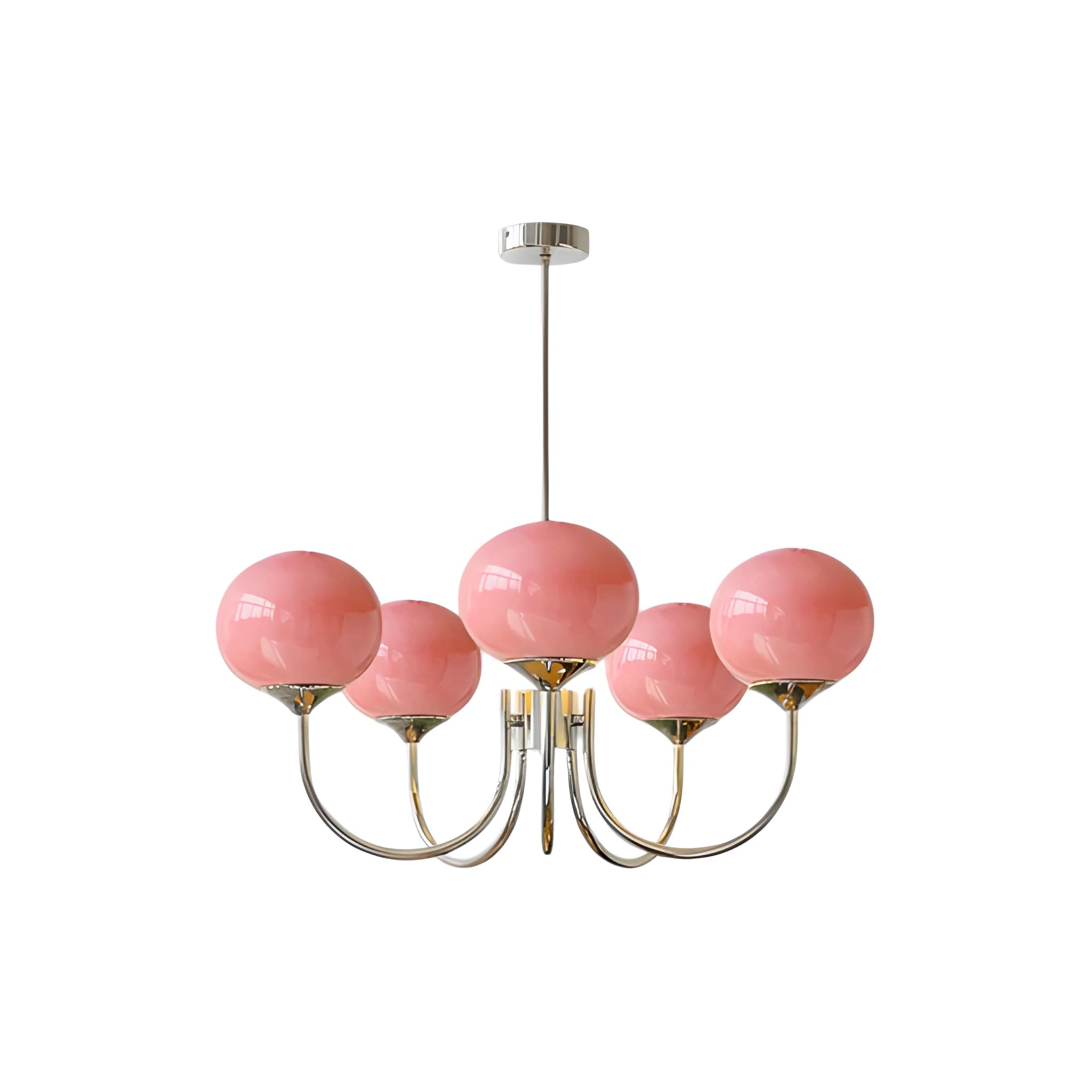 Marshmallow Glass Globe Chandelier - Modern Mid-Century Ceiling Light Fixture