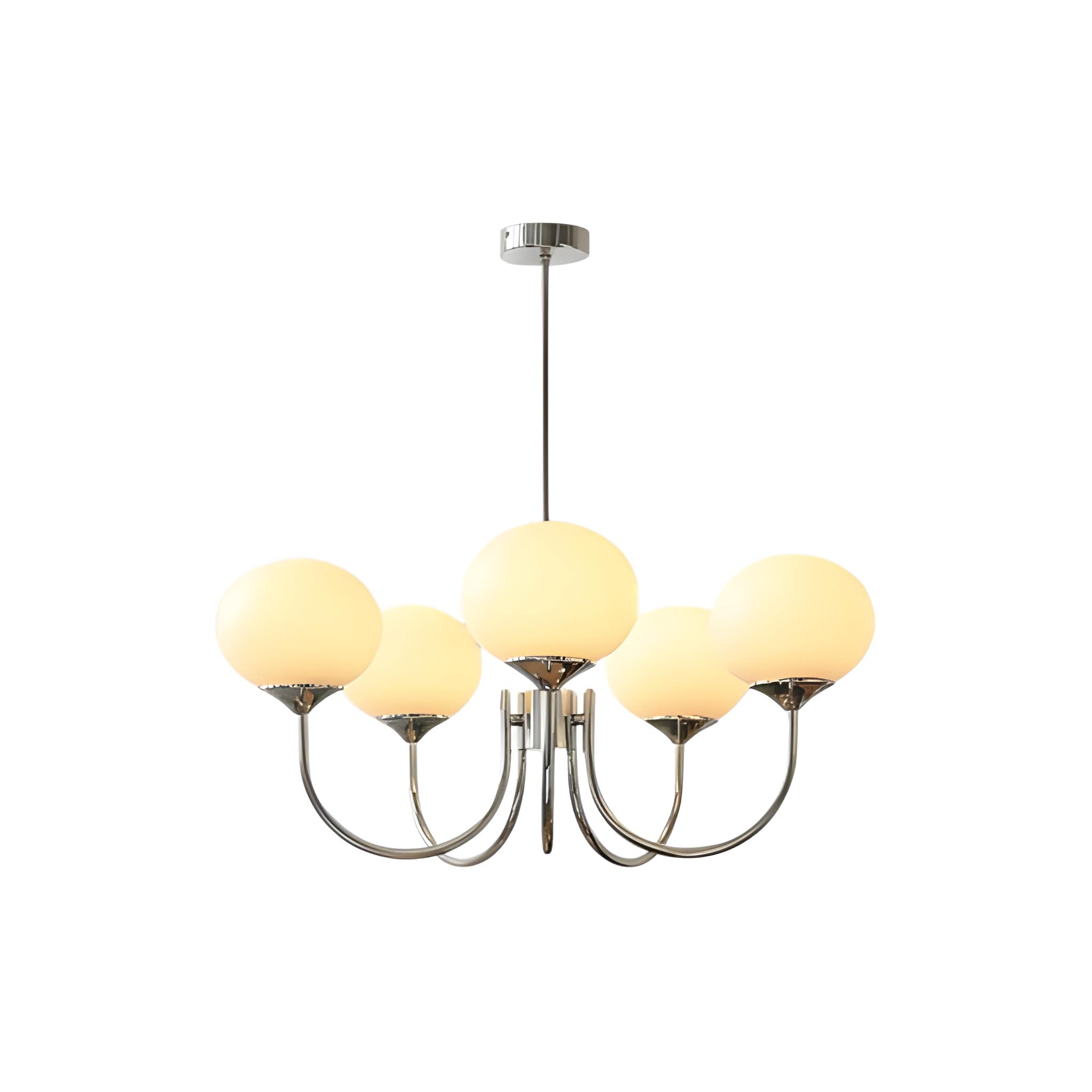Marshmallow Glass Globe Chandelier - Modern Mid-Century Ceiling Light Fixture