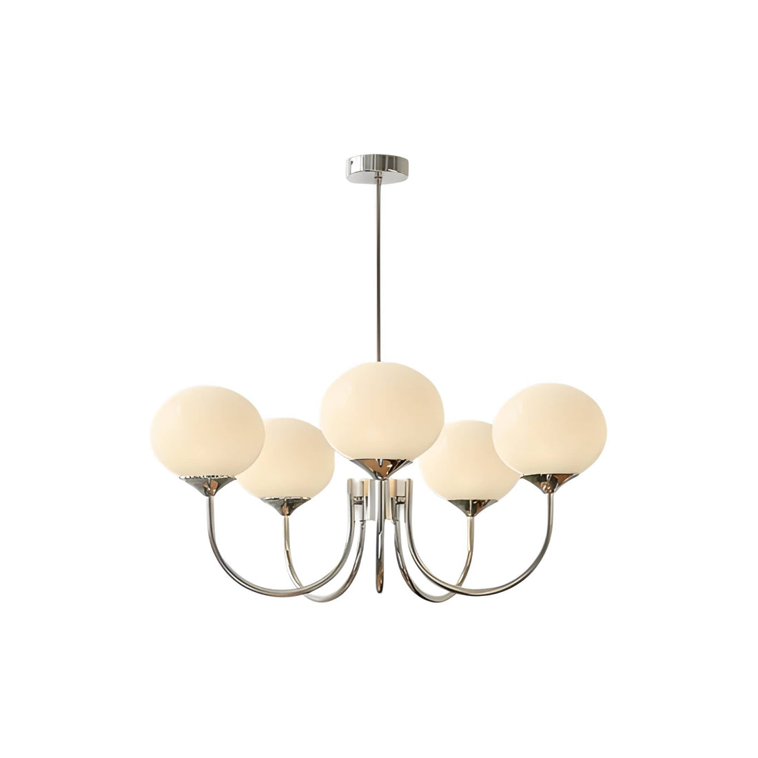 Marshmallow Glass Globe Chandelier - Modern Mid-Century Ceiling Light Fixture