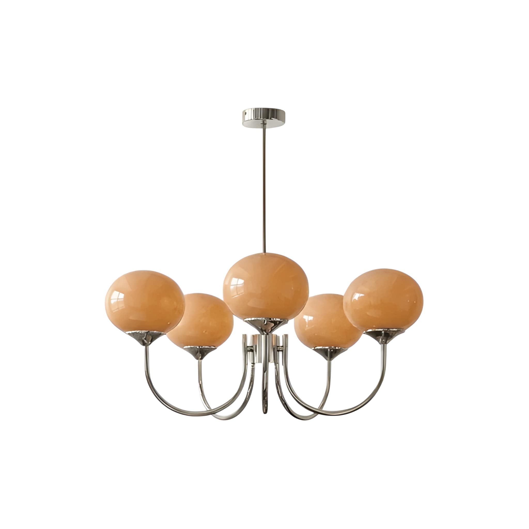 Marshmallow Glass Globe Chandelier - Modern Mid-Century Ceiling Light Fixture