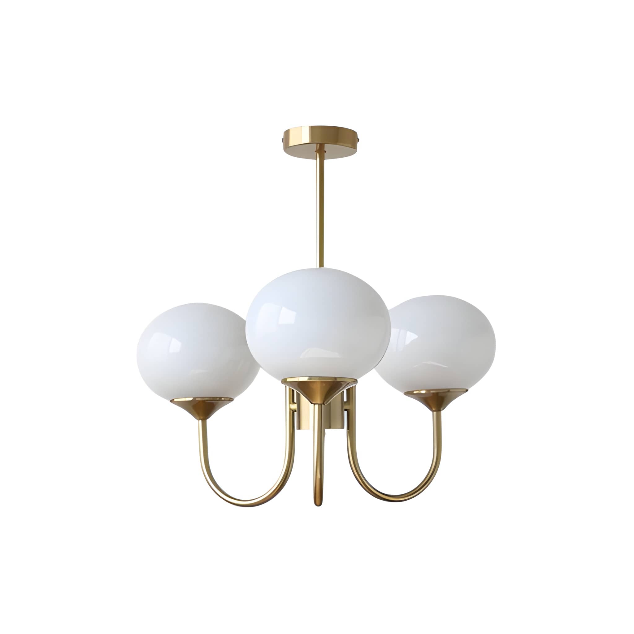 Marshmallow Glass Globe Chandelier - Modern Mid-Century Ceiling Light Fixture